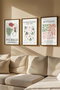 Wallity Artvmodel3-Kahve Conjunto de 3 Pinturas Decorativas Enmarcadas